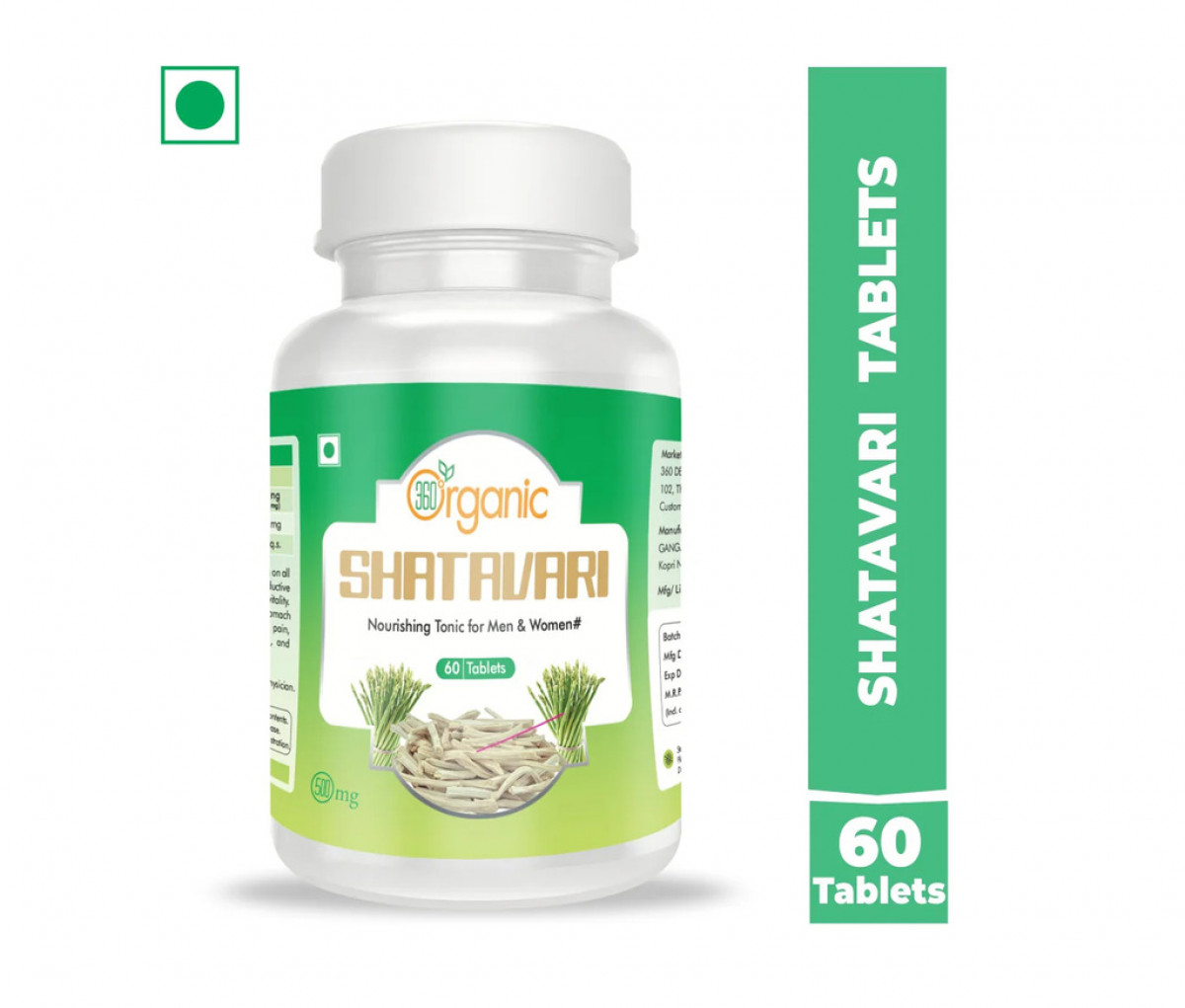 Ayurscape - Front image of 360 Degree Organic Shatavari 60 Tablets