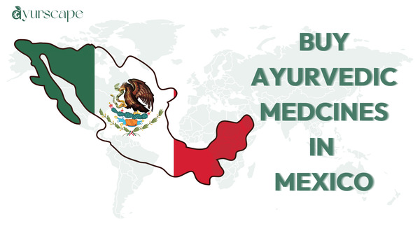 Websites to Buy Ayurvedic Medicines in Mexico - World map with Mexico's flag at top.